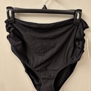 NWT Anne Cole black bikini bottom high waisted